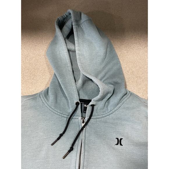 Hurley Men’s Medium Front Zip Colorblock Hooded Jacket Hoodie Split Pocket - Picture 10 of 16